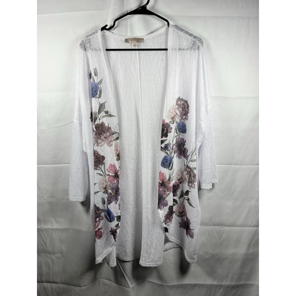 Misia Curvy Women's Floral Print‎ Sheer Duster Size 1x